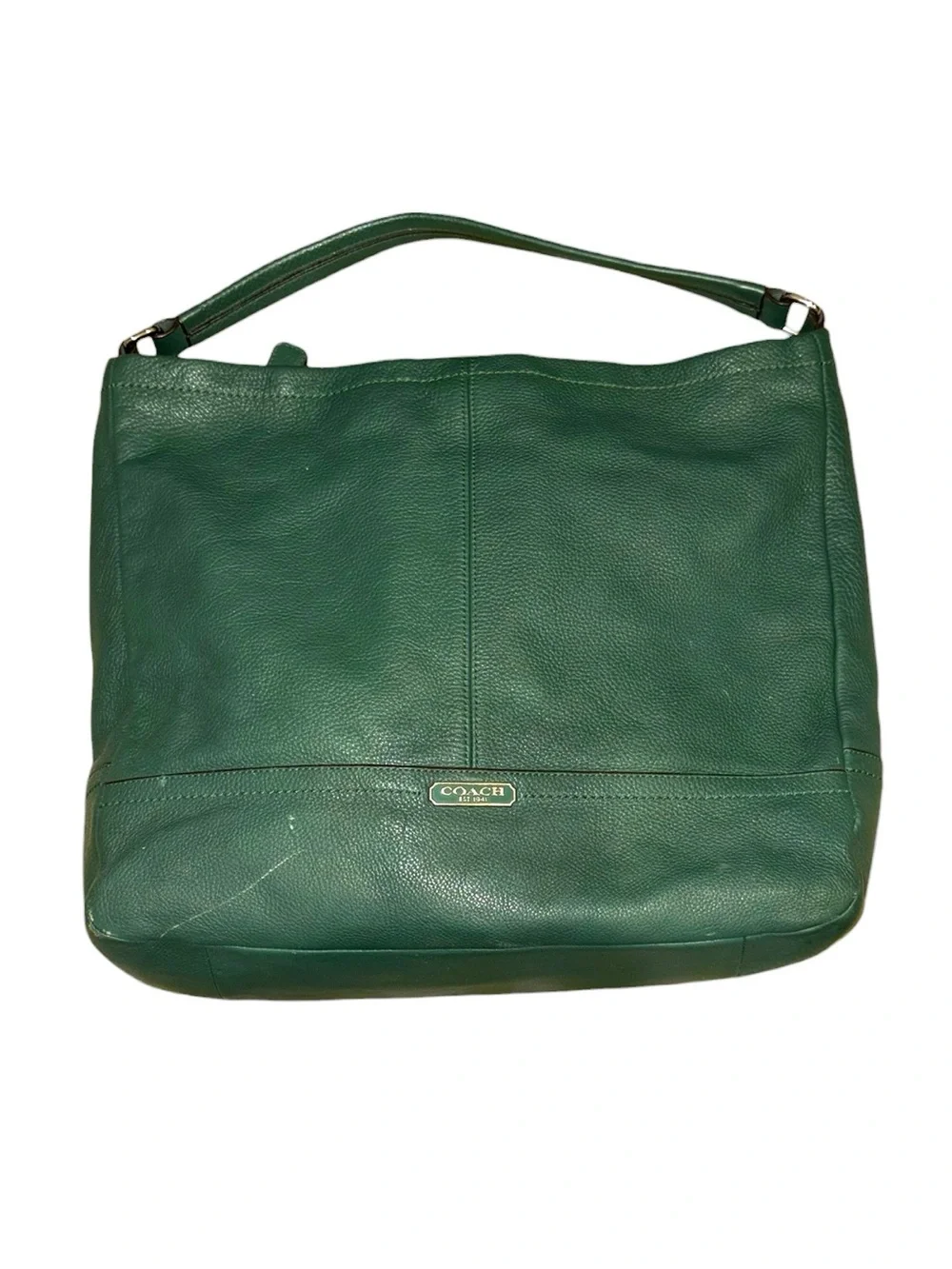 Coach Park Pine Green Pebbled Leather Hobo Bag F23203